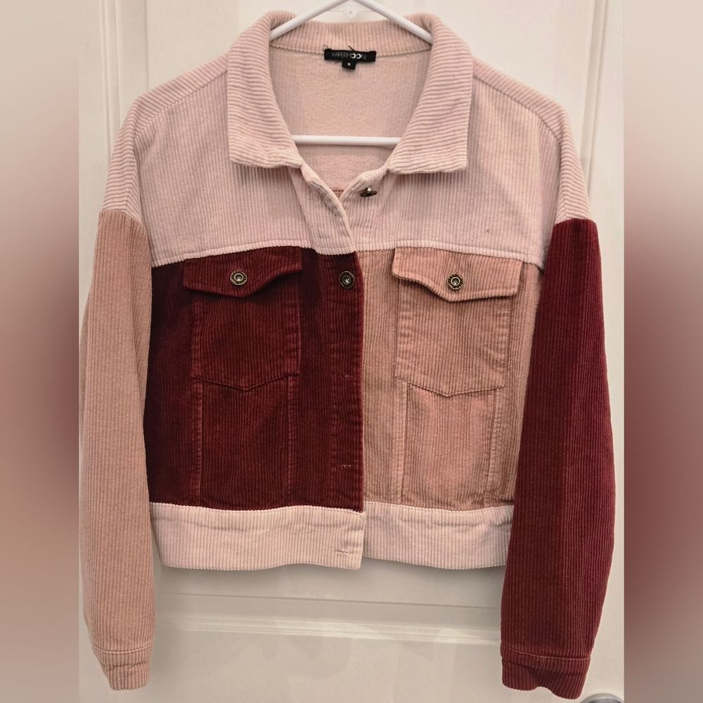 Papermoon Color block corduroy jacket